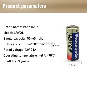 15pcs/veľa Panasonic 23A Batérie 12V Upozornenie-Diaľkové Primárne Suché Alkalické Batérie 21/23 23GA A23 A-23 GP23A RV08 LRV08 E23A V23GA