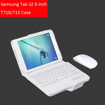 Pre Samsung GALAXY Tab S2 8.0 T710 T715 Vymeniteľné Bezdrôtovej Bluetooth Klávesnice Portfólia Folio PU Kožené puzdro