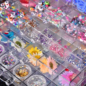 120 Mriežky Akrylové Transparentné Zásuvky Na Nechty, Displej Organizátor Make-Up, Šperky, Nail Art Kozmetický Skladovacie Škatule Displej Rack