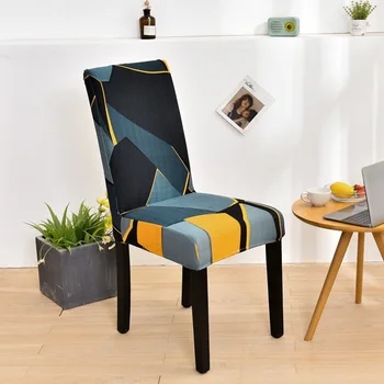 Kryt stoličky spandex stoličky kryt univerzálna elastická stoličky kryt domov jedálenské stoličky kryt geometrický vzor stoličky kryt dekorácie