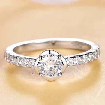 OEVAS 925 Sterling Silver prstene pre ženy Iskrenie 1 Riadok Zirkón Enagement Strany šperky Darček Najvyššej kvality Birde kapela Krúžok