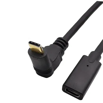 Zlato 10Gb/s 0,3 m 0.6 m 1 m 1,8 m Typ-C, USB 3.1 Samec na USB-C Samica 90 stupňov Rozšírenie Dátového Kábla Extender Kábel Reverzibilné Dizajn