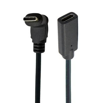 Zlato 10Gb/s 0,3 m 0.6 m 1 m 1,8 m Typ-C, USB 3.1 Samec na USB-C Samica 90 stupňov Rozšírenie Dátového Kábla Extender Kábel Reverzibilné Dizajn