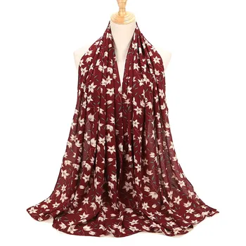 Nová bublina šifón hidžáb šatka design kvet šály, moslimské šatky šatku zábaly dlho, šatky