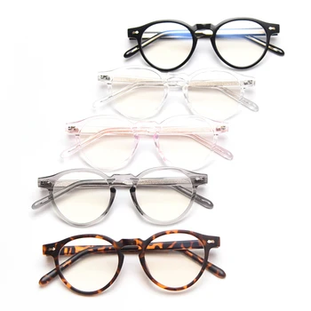 Peekaboo retro okrúhle okuliare pre ženy tr90 transparentné čierna anti modrého svetla, optické okuliare, rám pre mužov kórejský štýl acetát