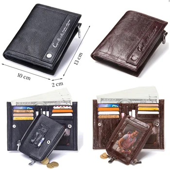 KONTAKTU pánske originálne kožené peňaženky s mince vrecku peňaženku pre mužov carteira masculina držiteľa karty muž malé peňaženky cuzdan