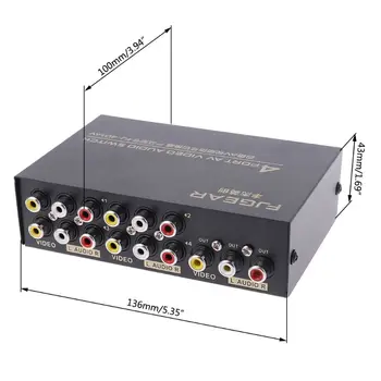 4 Port, Vstup 1 Výstup Audio Video AV RCA Prepnite Prepínač pre Výber Poľa Nové 2019 Nové
