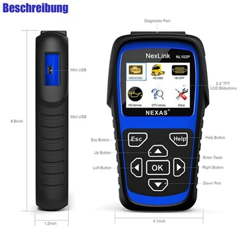 Nexas Nl102P Ťažkých Nákladných Diagnostický Scanner Car Code Reader Dpf Oilreset