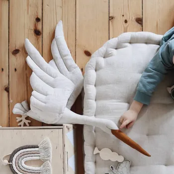 Roztomilý 3D Lietať Swan Wall Art Visí Dievča Swan Bábika plyšová Zvieracie Hlavy Steny Výzdoba pre Deti Izba Narodeniny Festival Svadobný Dar