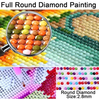 Zvieratá DIY 5D Diamond Maľovanie Kôň Cross Stitch Diamond Výšivky Krajiny Kamienkami Plné Kolo Vŕtať Mozaiky Domova