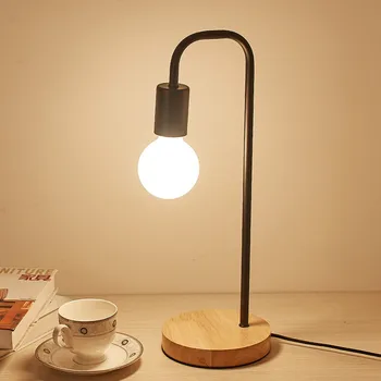Nordic Moderné Drevo Stolná Svetlá drevený Nočný Stolík Lampy pre obývacia izba Jednoduché Svietidlá forRoom Dekor na vypnutie