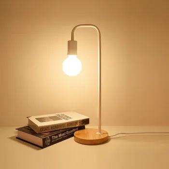 Nordic Moderné Drevo Stolná Svetlá drevený Nočný Stolík Lampy pre obývacia izba Jednoduché Svietidlá forRoom Dekor na vypnutie