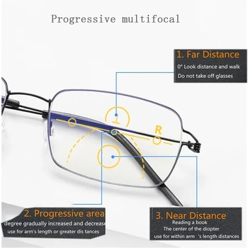 Ultra ľahké móde inteligentný zoom progresívna multifokálna okuliare, v strednom veku a starších mužov a žien, čítanie do