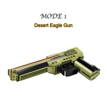 Qman Tvorca 3in1 DIY Desert Eagle Zbraň Zbraň Guľky Vysokej Simulačný Model Techniku, Stavebné Bloky, Hračky Pre Deti, Chlapci