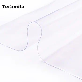 Teramila Transparentné 1,5 mm, Mäkké Sklo obrus Nepremokavé Oilproof PVC tkaniny Kuchyňa Jedálenský Obdĺžnikový Stôl Kryt Mat