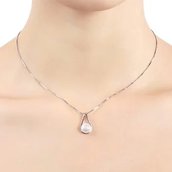 Veľkoobchodná cena Sladkovodné čierna Perla, Prívesky, Prírodné Perlový Náhrdelník 925 Sterling silver Chain Módne Šperky