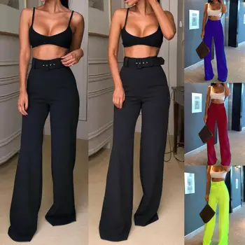 Formálne Bell-Spodné Nohavice Ženy Pás Vysoký Pás Obličkového Nohavice 2019 Nové Nohavice Slim Bežné Elegantné Pracovné Oblečenie Nohavice Pantalon Femme