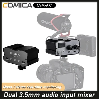 Comica CVM-AX1 Mono Stereo Audio Mixer Adaptér Mikrofón Dual Kanálov Zosilňovača 3,5 MM Jack pre ZRKADLOVKY Canon EOS T6 Nikon D3300