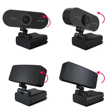 Mini Otočná HD 1080P Webcam Počítač PC Webová Kamera s Mikrofónom Kamery pre Live Broadcast Video Telefonovanie Konferencie Práce