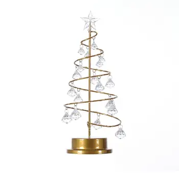 Crystal Vianočný Stromček Led Nočné Svetlo Víla Medený Drôt Stolná Lampa, Spálne, Obývacej Izby, Písací Stôl Svetlo Domova Dieťa Darček