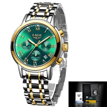 Luxusné Značky LIGE ružové Zlato Hodinky Pre Ženy, Kremeň Náramkové hodinky Módne Dámy Vodotesný Náramok Hodiniek Hodiny Relogio Feminino