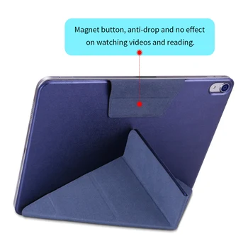 Puzdro pre iPad Pro 11 12.9 2018 Multi-Násobne PU Kožené Stojan Magnetické puzdro Smart Cover obal pre iPad Pro 12.9 11 palcový s Ceruzkou Pridržte