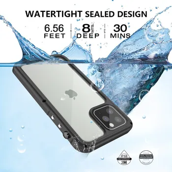 Vodotesný IP68 Telefón púzdra pre iPhone 11 Pro X XR XS Max Prípade, Plávanie, Potápanie Vodotesné Kovové Pokrytie Coque