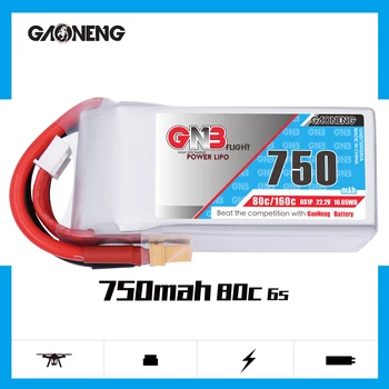 Gaoneng GNB 750mAh 22.2 V 6S 80C/160C Lipo batérie XT30 alebo XT60 Konektor pre Emax Tinyhawk Kingkong LDARC DROBNÉ FPV Racing Drone