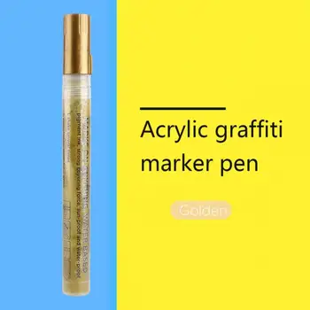 Svetlé & Farebné Akrylové Maliar Marker Pero Pre Plavidlá, Zápisník Zlaté Paint Marker Perá Pre Kreslenie Študentov Dodávky