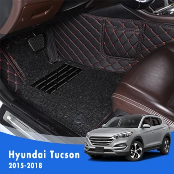 Vlastné LHD Auto Podlahové Rohože Pre Hyundai Tucson 2016 2017 2018 Dvojvrstvové Auto Interiérové Doplnky Drôtu slučku Koberce