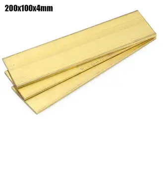 100x200x4mm vysokopevnostnej Mosadz Nit matica Tenký plátok Mosadz papier Block list 1 kus