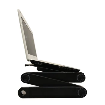 Kuways nastaviteľné hliníkové notebook tabuľka 360 uhol otáčania Prenosné posteľ LCD Lapdesk zásobník Notebook notebook stojan s podložka pod myš