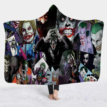 Joker Kapucňou Deka Nositeľné Hororu Saw Massacre Zombie Halloween Dekor Hodiť Fleece Deka Kráľovná Veľkosť