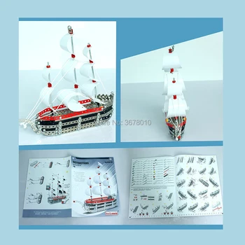 DIY 3D Puzzle Montáž Kovových Skladačka Plachetnica Model Súpravy Hračiek Loď Zostaviť. Puzzle Set Vzdelávacie Dar, hračky pre Deti,
