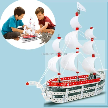 DIY 3D Puzzle Montáž Kovových Skladačka Plachetnica Model Súpravy Hračiek Loď Zostaviť. Puzzle Set Vzdelávacie Dar, hračky pre Deti,