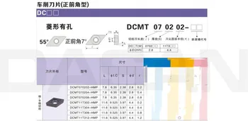 10PCS DCMT11T304 DCMT11T308 LF9218 Karbidu Vložky Vnútorný Otáčania Nástroja Sústruhu Frézy Nástroje, Dva-farba