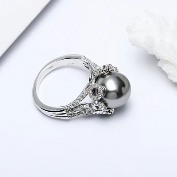 Nové očarujúce pearl krúžok crystal elegantné šperky pre vyhlásenie ženy, trendy, krásne šperky prstene pre matky darček