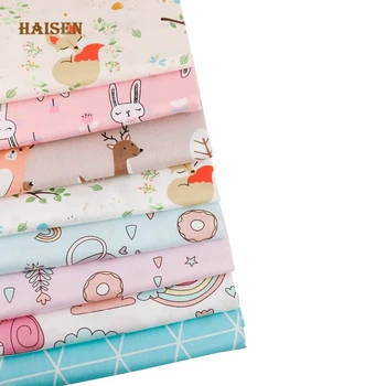 Haisen,8 vzory Bavlna Twill Potlačené Tkaniny Patchwork Cartoon Fox Serie Pre KUTILOV, Šitie, Prešívanie, Baby&Child Tkaniny Materiál
