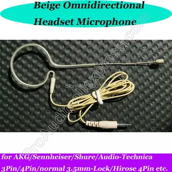 MICWL Béžová Pro Jedno ucho Headworn Slúchadlá s Mikrofónom pre Notebook Sennheiser AKG Shure Audio-Technica Bezdrôtový Mikrofón Bodypack